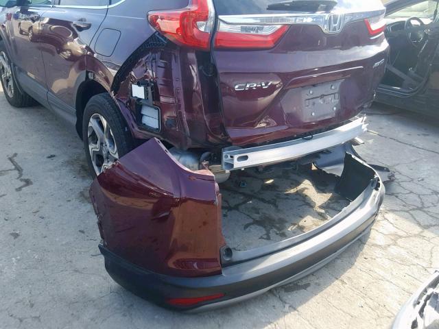 7FARW2H85JE044157 - 2018 HONDA CR-V EXL MAROON photo 9