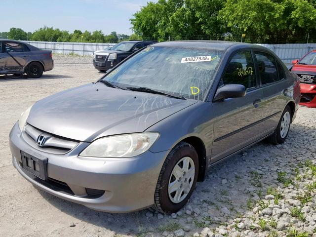 2HGES16315H035335 - 2005 HONDA CIVIC DX V GRAY photo 2