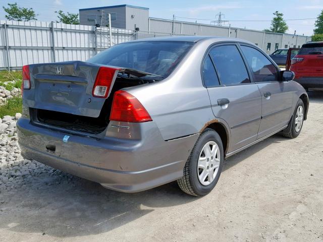 2HGES16315H035335 - 2005 HONDA CIVIC DX V GRAY photo 4