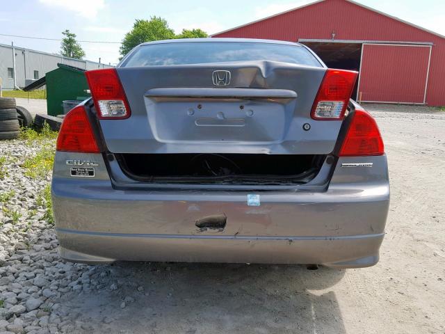 2HGES16315H035335 - 2005 HONDA CIVIC DX V GRAY photo 9