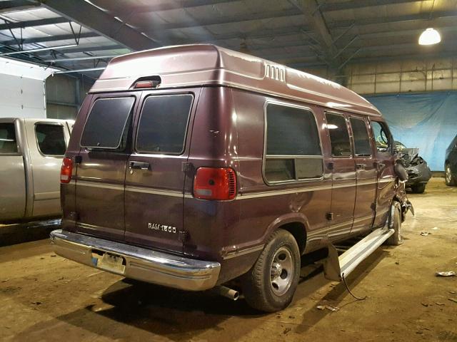 2B6HB11Y52K130868 - 2002 DODGE RAM VAN B1 BURGUNDY photo 4