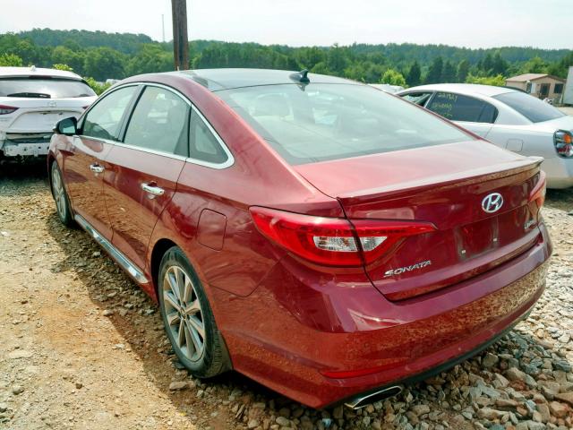 5NPE34AF8GH307534 - 2016 HYUNDAI SONATA SPO RED photo 3