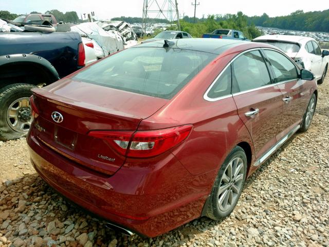 5NPE34AF8GH307534 - 2016 HYUNDAI SONATA SPO RED photo 4