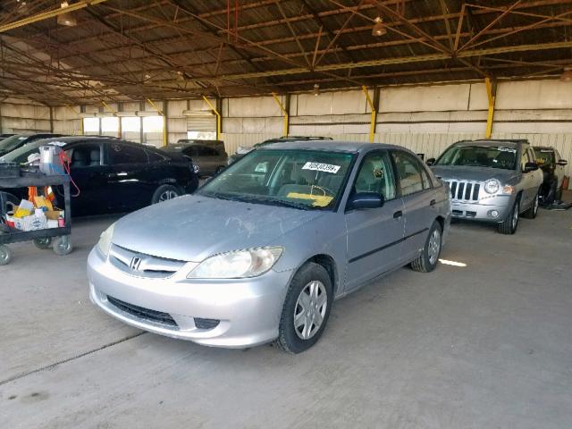 2HGES16355H536521 - 2005 HONDA CIVIC DX V SILVER photo 2