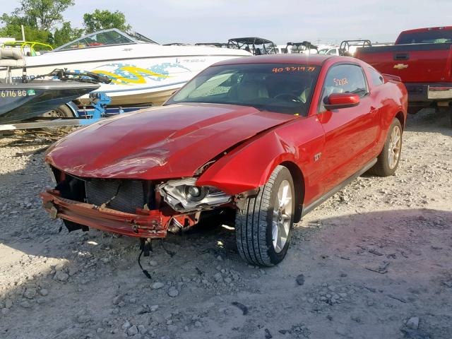 1ZVBP8CH5A5150501 - 2010 FORD MUSTANG GT RED photo 2