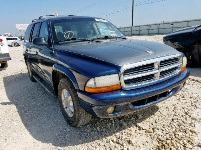 1B4HR48N82F141220 - 2002 DODGE DURANGO SL BLUE photo 1