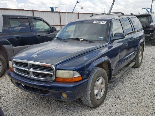 1B4HR48N82F141220 - 2002 DODGE DURANGO SL BLUE photo 2