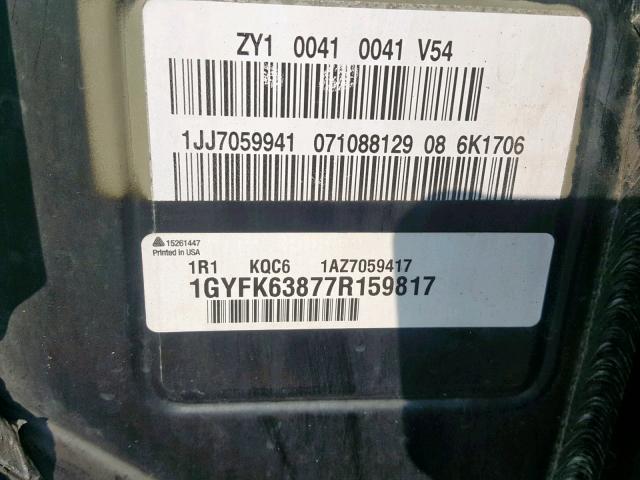 1GYFK63877R159817 - 2007 CADILLAC ESCALADE L BLACK photo 10