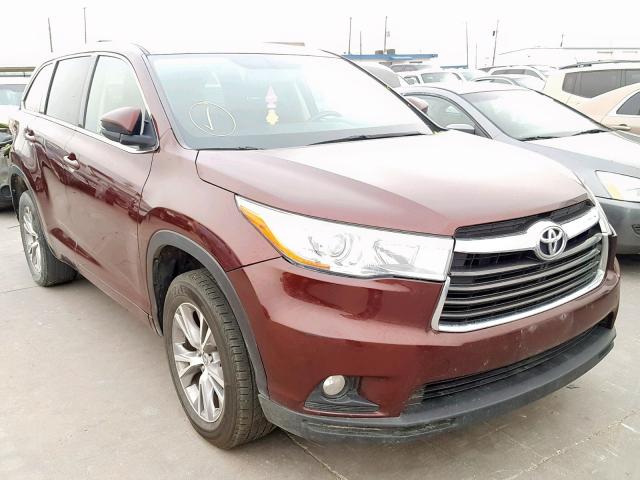 5TDZKRFH4FS053132 - 2015 TOYOTA HIGHLANDER MAROON photo 1