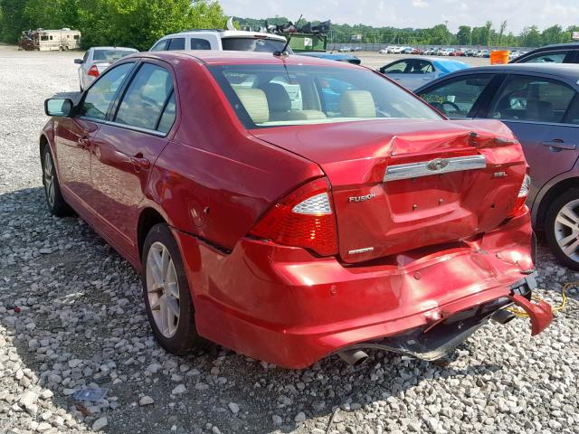 3FAHP0JG6CR217198 - 2012 FORD FUSION SEL RED photo 3