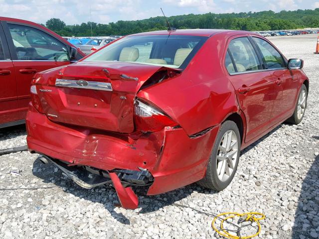 3FAHP0JG6CR217198 - 2012 FORD FUSION SEL RED photo 4
