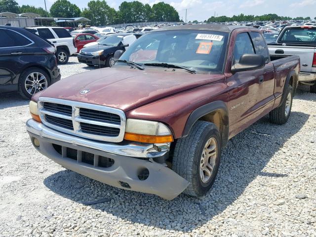 1B7GL42X32S536973 - 2002 DODGE DAKOTA SLT PURPLE photo 2