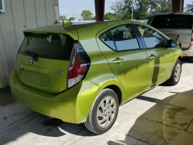 JTDKDTB36F1096774 - 2015 TOYOTA PRIUS C GREEN photo 4