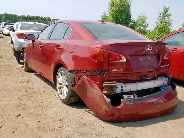 JTHCK262892028298 - 2009 LEXUS IS 250 RED photo 3