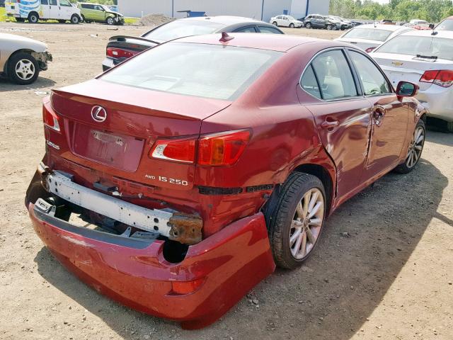 JTHCK262892028298 - 2009 LEXUS IS 250 RED photo 4