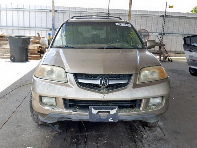 2HNYD18245H536935 - 2005 ACURA MDX GOLD photo 9