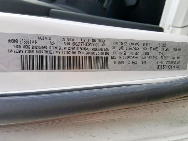 1C4AJWBG6HL517909 - 2017 JEEP WRANGLER S თეთრი ფოტო 10