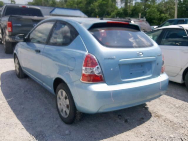 KMHCM36C17U030157 - 2007 HYUNDAI ACCENT GS BLUE photo 3