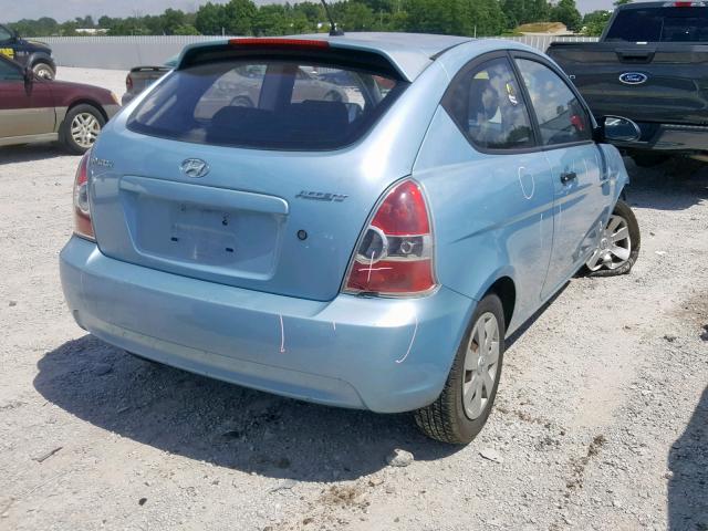 KMHCM36C17U030157 - 2007 HYUNDAI ACCENT GS BLUE photo 4