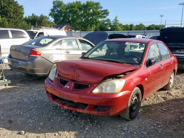 JA3AJ26E34U037430 - 2004 MITSUBISHI LANCER ES BURGUNDY photo 2