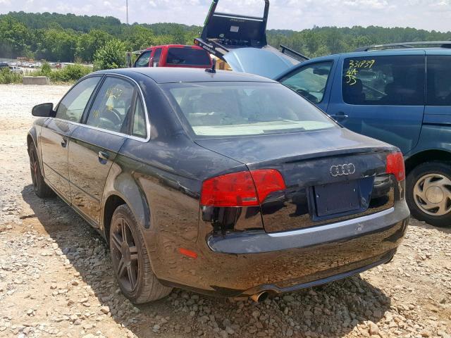 WAUAF78E28A102057 - 2008 AUDI A4 2.0T BLACK photo 3
