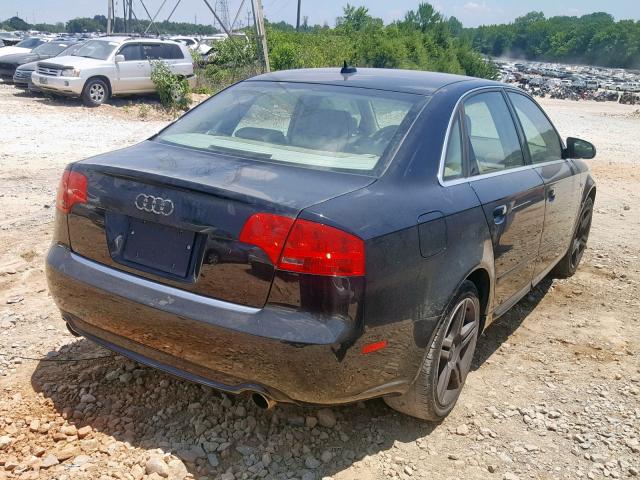 WAUAF78E28A102057 - 2008 AUDI A4 2.0T BLACK photo 4