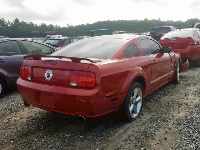 1ZVHT82H985122539 - 2008 FORD MUSTANG GT RED photo 4