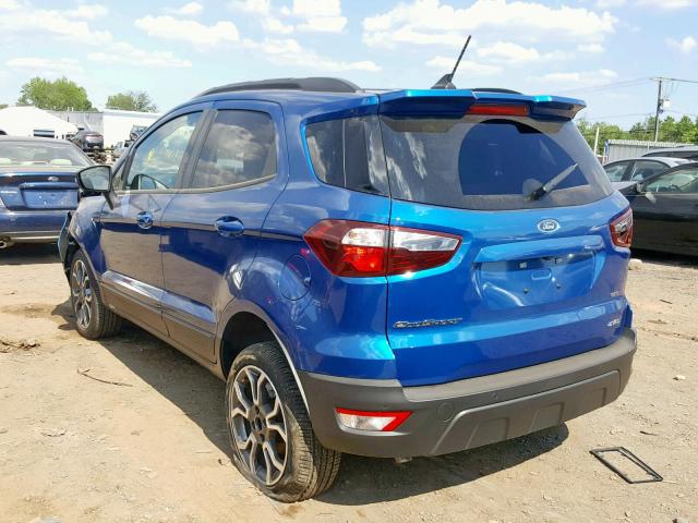 MAJ6S3JL9KC286940 - 2019 FORD ECOSPORT S BLUE photo 3