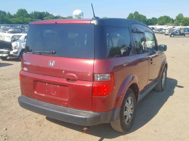 5J6YH28717L015019 - 2007 HONDA ELEMENT EX RED photo 4