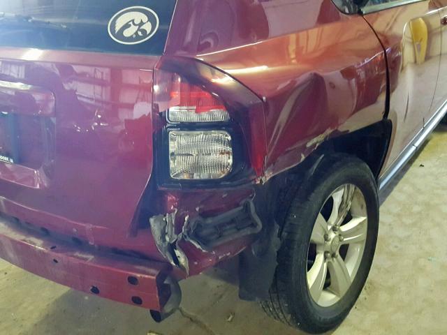 1C4NJDBB8FD283094 - 2015 JEEP COMPASS SP წითელი ფოტო 9