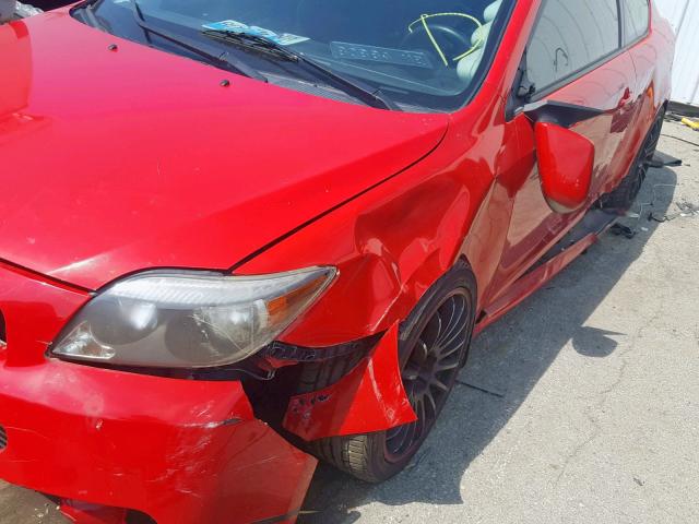 JTKDE177950060600 - 2005 TOYOTA SCION TC წითელი ფოტო 9