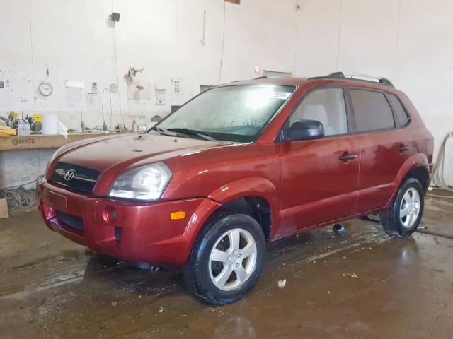 KM8JM12B65U094832 - 2005 HYUNDAI TUCSON GL RED photo 2