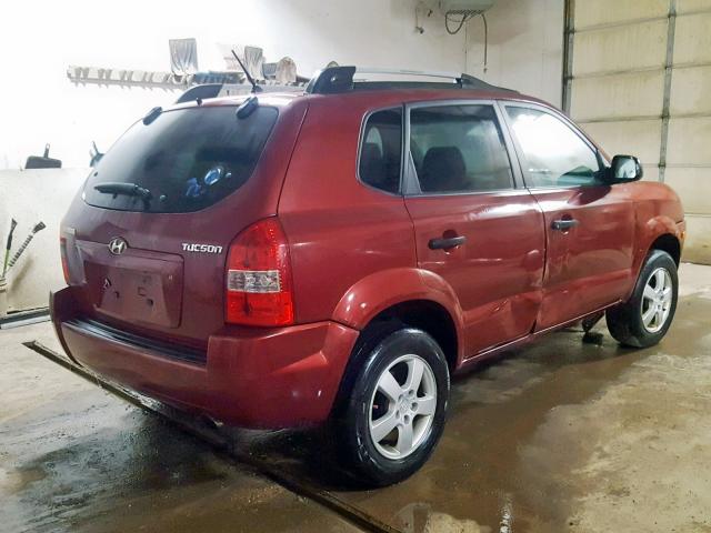 KM8JM12B65U094832 - 2005 HYUNDAI TUCSON GL RED photo 4