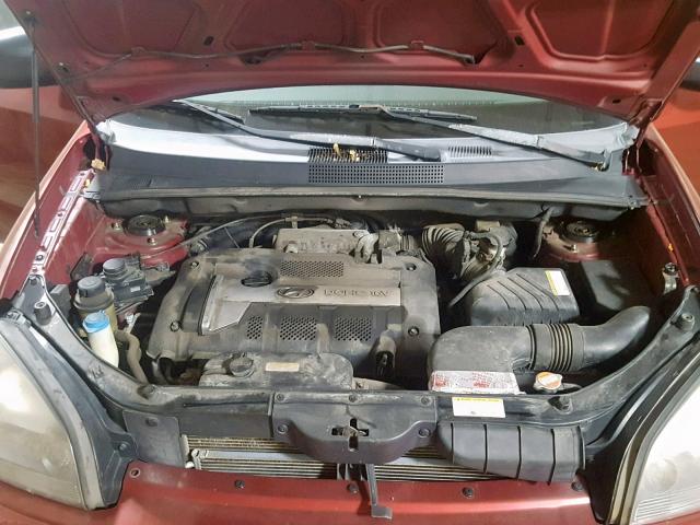 KM8JM12B65U094832 - 2005 HYUNDAI TUCSON GL RED photo 7