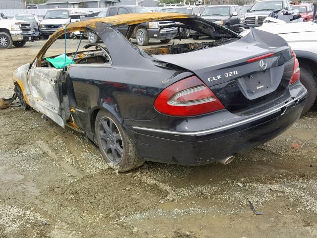 WDBTJ65J73F016212 - 2003 MERCEDES-BENZ CLK 320C BLACK photo 3