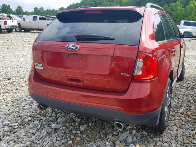 2FMDK3JC9DBA89086 - 2013 FORD EDGE SEL BURGUNDY photo 4