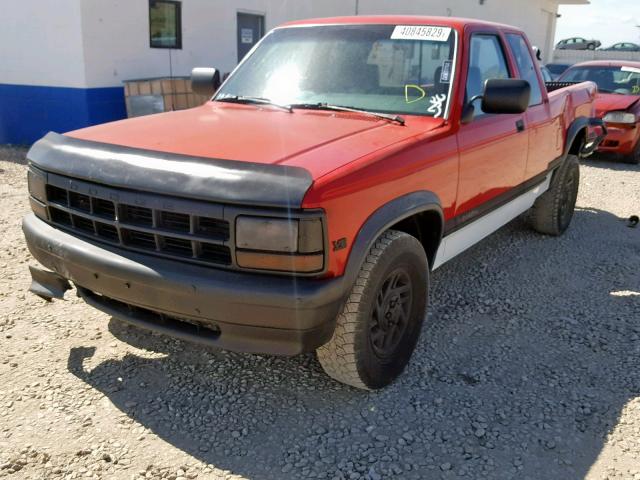 1B7GL23Y9PS250516 - 1993 DODGE DAKOTA RED photo 2