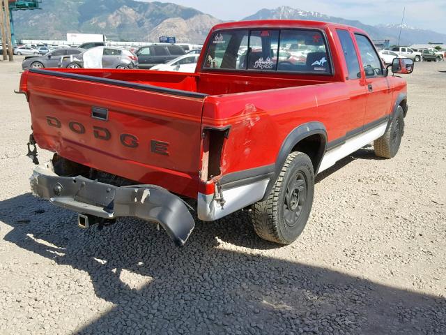 1B7GL23Y9PS250516 - 1993 DODGE DAKOTA RED photo 4