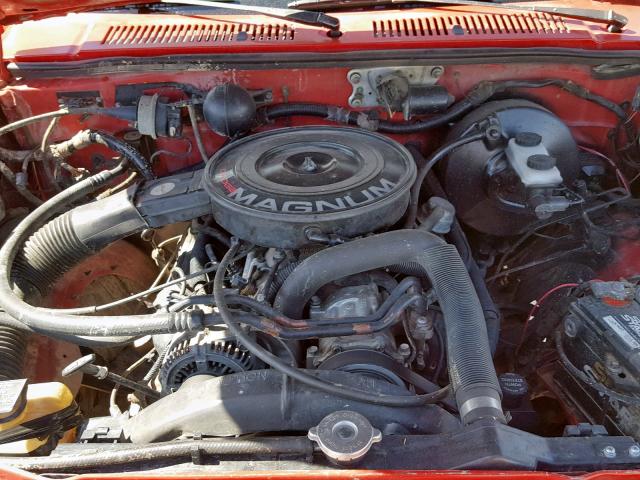 1B7GL23Y9PS250516 - 1993 DODGE DAKOTA RED photo 7