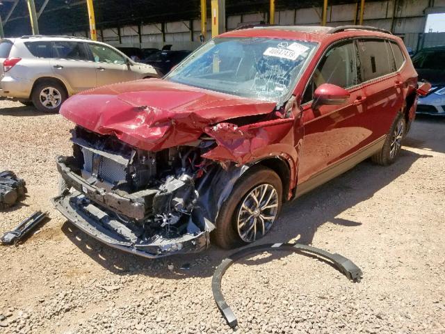 3VV3B7AXXKM078783 - 2019 VOLKSWAGEN TIGUAN SE RED photo 2