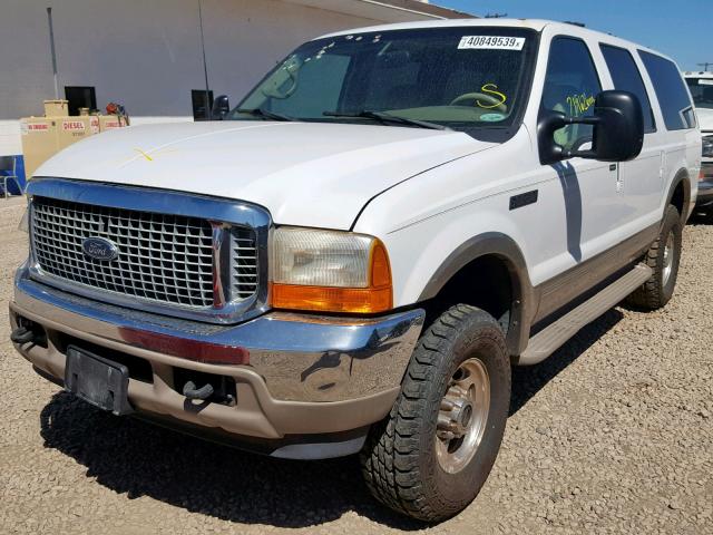 1FMNU43S2YEC00614 - 2000 FORD EXCURSION WHITE photo 2