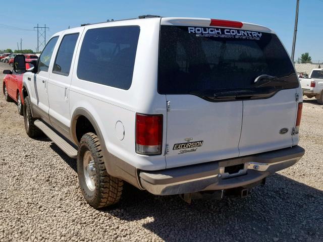 1FMNU43S2YEC00614 - 2000 FORD EXCURSION WHITE photo 3