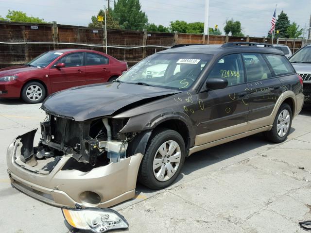 4S4BP60C087300914 - 2008 SUBARU OUTBACK BROWN photo 2