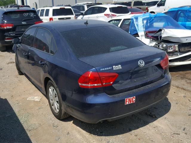 1VWAP7A34DC107362 - 2013 VOLKSWAGEN PASSAT S BLUE photo 3