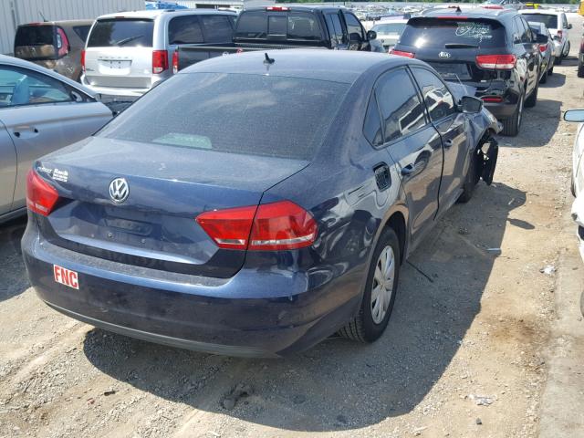 1VWAP7A34DC107362 - 2013 VOLKSWAGEN PASSAT S BLUE photo 4