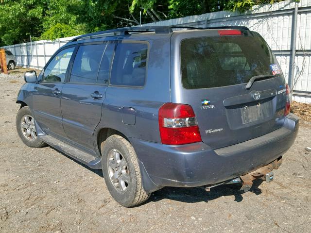 JTEEP21A750098192 - 2005 TOYOTA HIGHLANDER BLUE photo 3