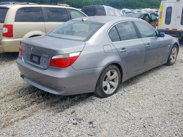 WBANE53537CW64679 - 2007 BMW 525 I GRAY photo 4