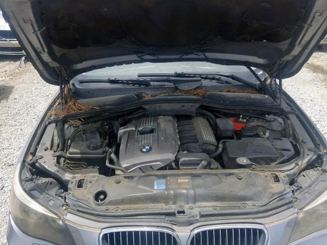 WBANE53537CW64679 - 2007 BMW 525 I GRAY photo 7