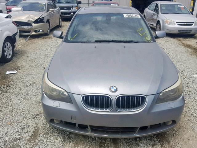 WBANE53537CW64679 - 2007 BMW 525 I GRAY photo 9