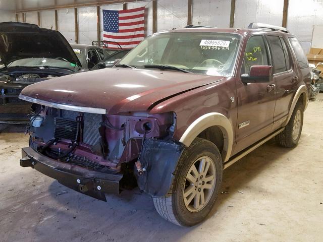 1FMEU74887UB46180 - 2007 FORD EXPLORER E BURGUNDY photo 2